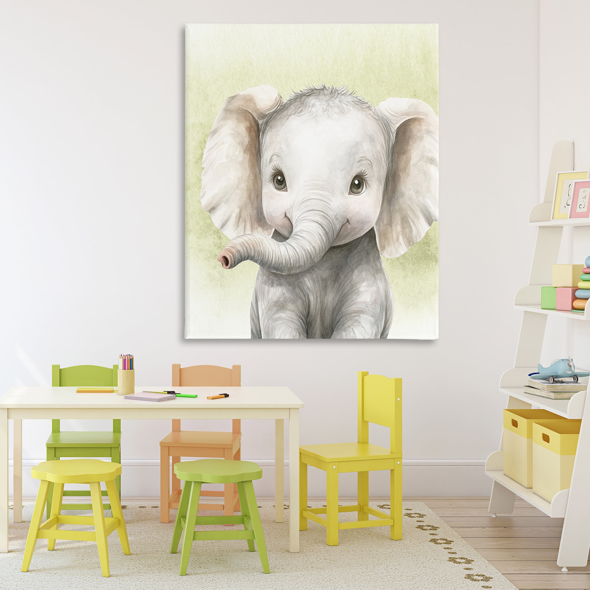 Stupell Industries Jungle Friends Baby Elephant Canvas Wall Art, design by Christine Simpson Art