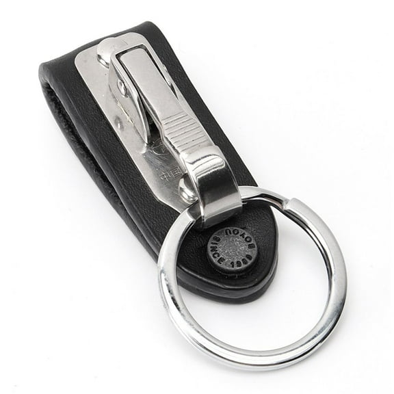 BE-TOOL Portable Detachable Keychain Belt Keychain Stainless Steel PU Leather Silver
