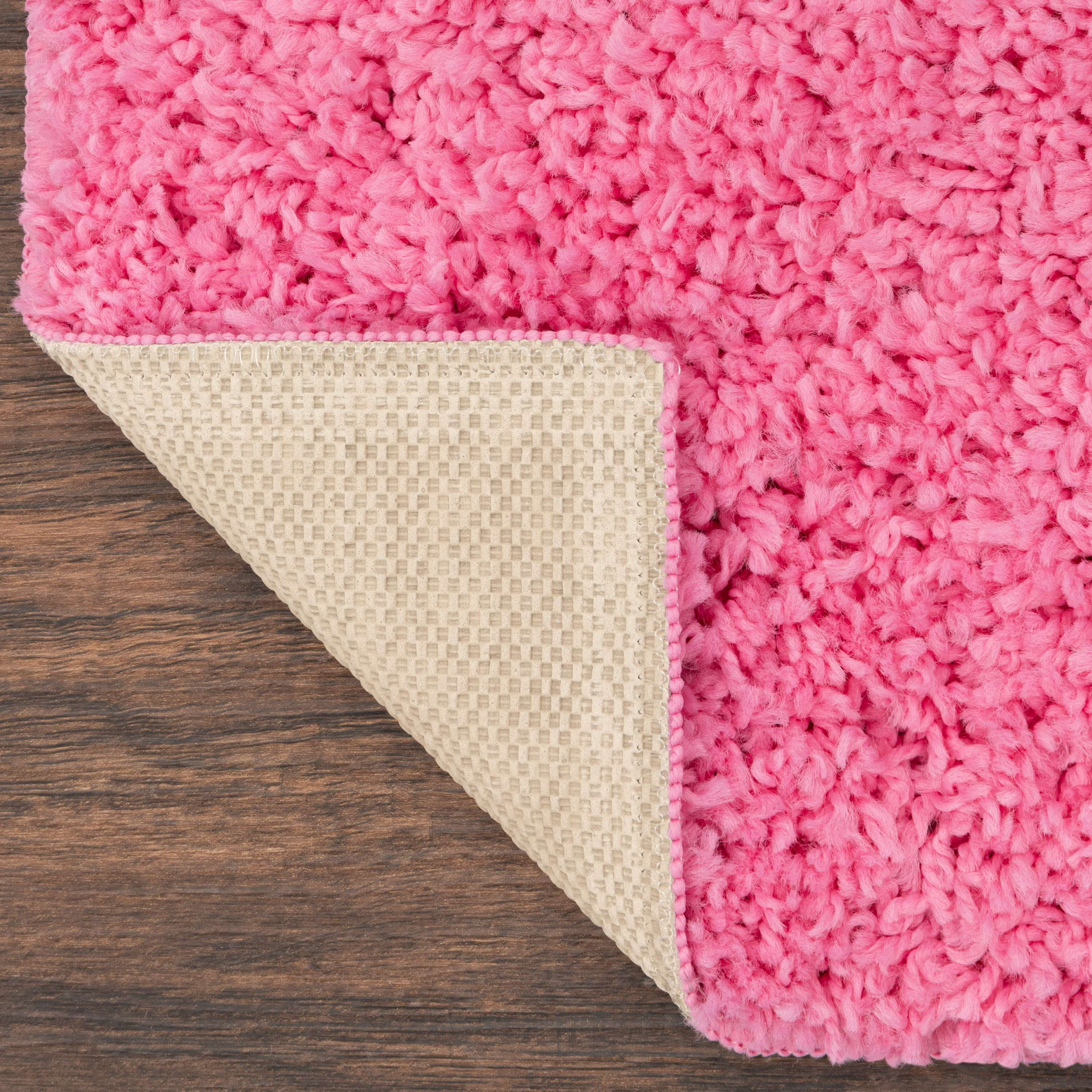 (2 pack) Mainstays Traditional Solid Pink Youth Shag Indoor Area Rug 3' x 4'8"
