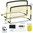 thumbnail image 2 of Yeshouse Juego de portería de fútbol de 1,8 x 1,2 m, portátil, paquete de 2 redes plegables con balón, bomba, conos y bolsa – Equipamiento de fútbol para niños para el jardín, fácil montaje, 2 of 7