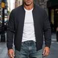 thumbnail image 5 of BRGZLK Mens Lightweight Jacket Stylish Solid Color Long Sleeve Lightweight Ribbed Cuffs Casual Full Zip Coat for Outdoor Casual Hiking Fishing Dark Blue L, 5 of 6