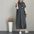 thumbnail image 1 of MYG Robe Longue Décontractée Vintage en Coton et Lin pour Femmes Été Manches Courtes, 1 of 9