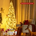 thumbnail image 3 of Costway 8ft Pre-lit Snow Flocked Christmas Tree w/ Berries & Poinsettia Flowers, 3 of 10