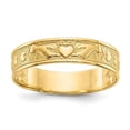 thumbnail image 6 of 14k Yellow Gold Polished Claddagh Band Ring, 6 of 7