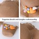 thumbnail image 2 of Sombrero de mujer con circunferencia de 56-58 cm, sombrero de sol con protección solar para verano, sombrero de paja para playa y conjunto de bolsa de paja, 2 of 5