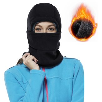 3-Piece Fleece Balaclava Set Windproof Adjustable Winter Sports Mask 3-in-1 Winter Outdoor Warm Pullover Hat & Neck Warmer Face  main image 3