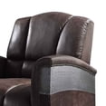 thumbnail image 3 of Benjara Vertically Tufted Lounge Chair with Aluminum Patchwork- Brown and Silver, 3 of 3