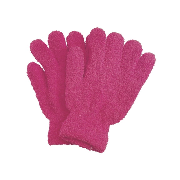 Men's Women's Warm Winter Fuzzy Cozy Gloves, Hot Pink