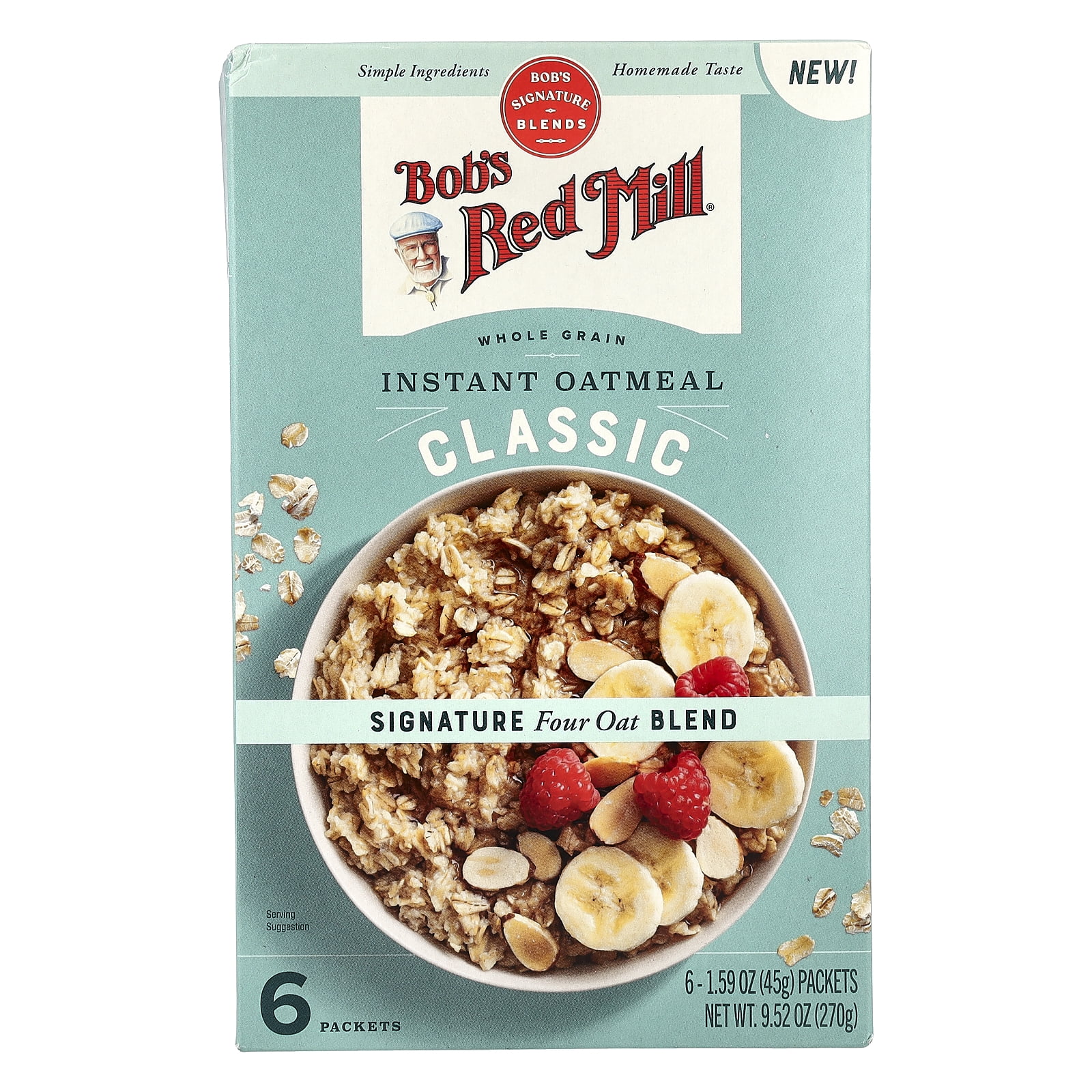 Bob's Red Mill Whole Grain Classic Instant Oatmeal 6 - 1.59 oz Packets