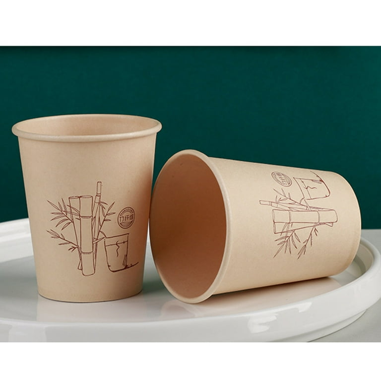 50 Pcs Bamboo Fiber Office Disposable Cups Coffee Cup Thick Milk