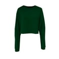 thumbnail image 5 of Women's Cropped Sweatshirt Casual Long Sleeve Crop Top Crew Neck Oversized Sweatshirt Army Green 2XL, 5 of 5