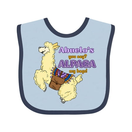 

Inktastic Abuelo s You Say ALPACA my Bags with Cute Jumping Alpaca Gift Baby Boy or Baby Girl Bib