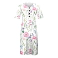 thumbnail image 3 of Robes Maxi d'Été pour Femmes 2023 Robe Décontractée à Manches Courtes Col en V Imprimé Robe Décontractée avec Poches Robe à Manches Courtes en Liquidation, 3 of 6