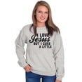 thumbnail image 3 of I Love Jesus But I Cuss a Little Women Crewneck Sweatshirt Brisco Brands S, 3 of 6