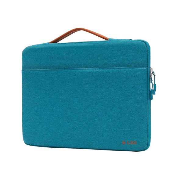 LSS Étui-housse de Protection pour Ordinateur Portable avec Poignée en Cuir PU pour Hommes/femmes - Housse Élégante et Durable pour Ordinateurs Portables de 14” à 15,6”, Housse Cool pour Ordinateur Portable - Sarcelle