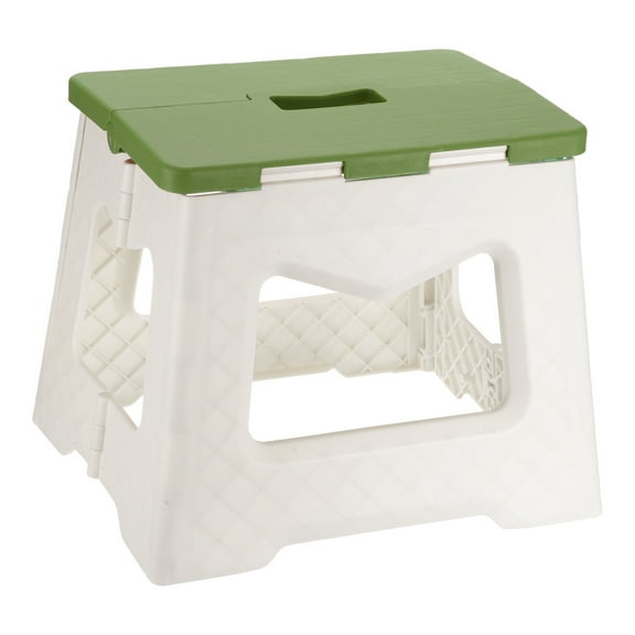 Uxcell 9" Folding Step Stool for Adults 220 lbs Capacity Non-Slip Step Stool with Handle, Green Small Stepping Stool