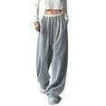 thumbnail image 1 of Gibobby pantalones de maternidad mujer Pantalones deportivos elásticos con cordón de colores variados, pantalones casuales de cintura para mujer, pantalones sueltos de cintura alta (Gris, XL), 1 of 5