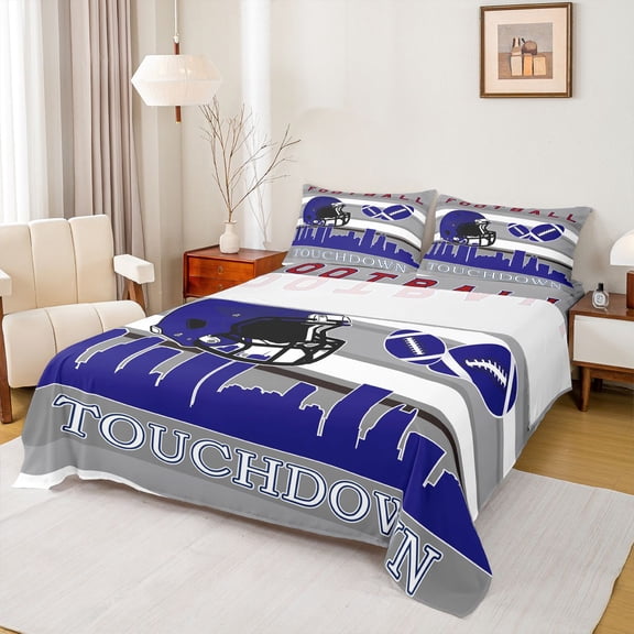 Erosebridal Ball Gaming Rugby Sheet Set Twin,Football City West New York Bedding Sets Twin Size,Gamer Room Decorative,Breathable,3pcs
