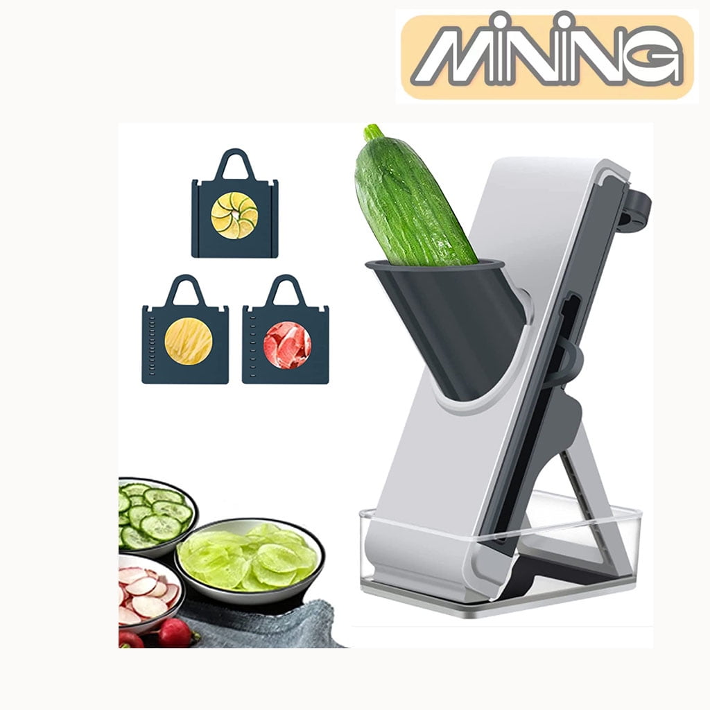 Brieftons Safe Mandoline Slicer for Kitchen, Injury-Free Design, 3 Cutting  Modes & 2 Thickness Levels to Slice, Dice, Chop, Julienne Vegetables, with