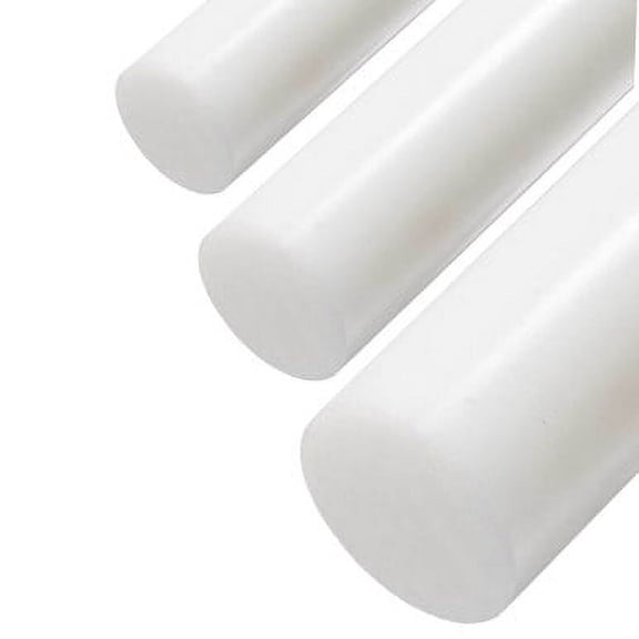 0.875 (7/8 inch) x 35 inches, PTFE Teflon Plastic Round Rod, White