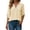Tops-549Beige, variant on Xdegoge Blouses for Women Notch V Neck Three Quarter Sleeve Casual Workwear Loose Fit Contrast Stitching Detail Solid Textured Pattern Spring Summer Tops