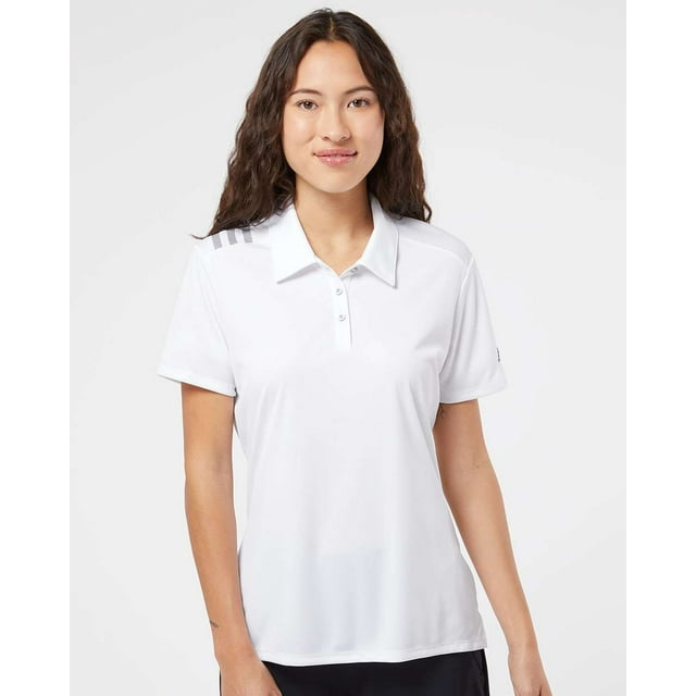 Polo à Épaules à 3 Rayures pour Femmes, G, Blancnoir