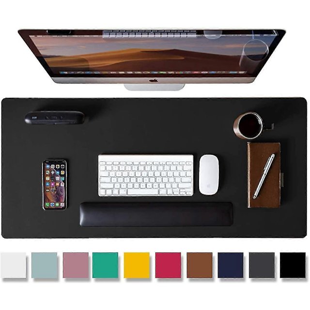Sunrain Leather Desk Pad Protector,mouse Pad,office Desk Mat, Non-slip Pu Leather Desk Blotter,laptop Desk Pad,waterproof Desk Writing Pad Compatible