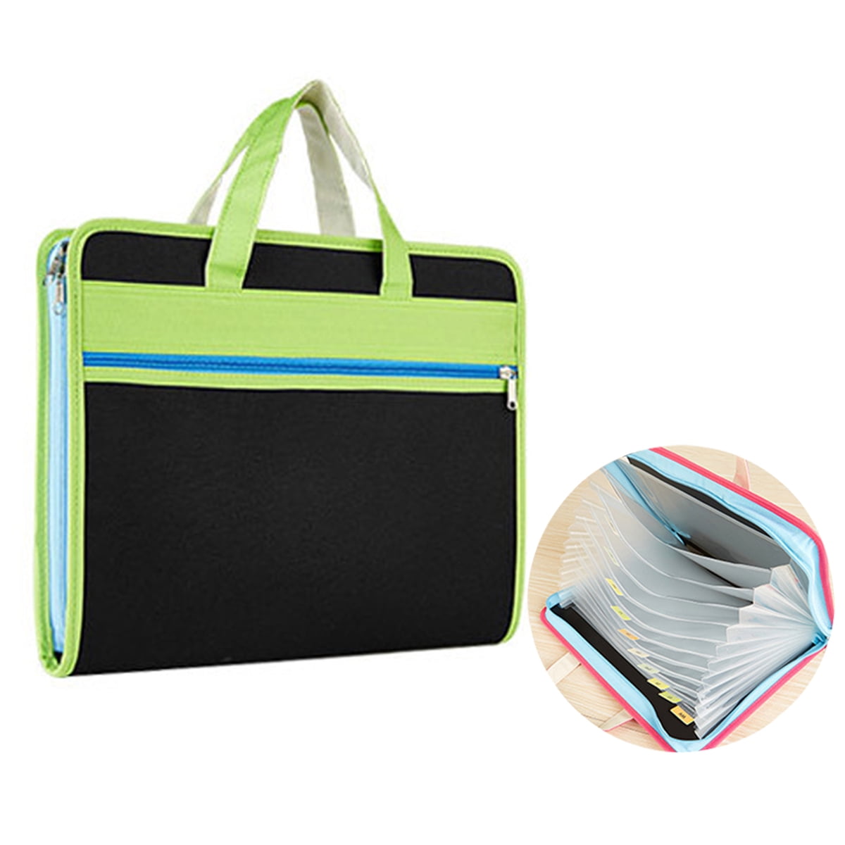 13 Pockets Expanding File Folder A4 Size Color Canvas Accordion
