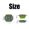 thumbnail image 2 of Silicone Collapsible Colander Kitchen Rectangle Folding Strainer BPA Free S S, 2 of 7