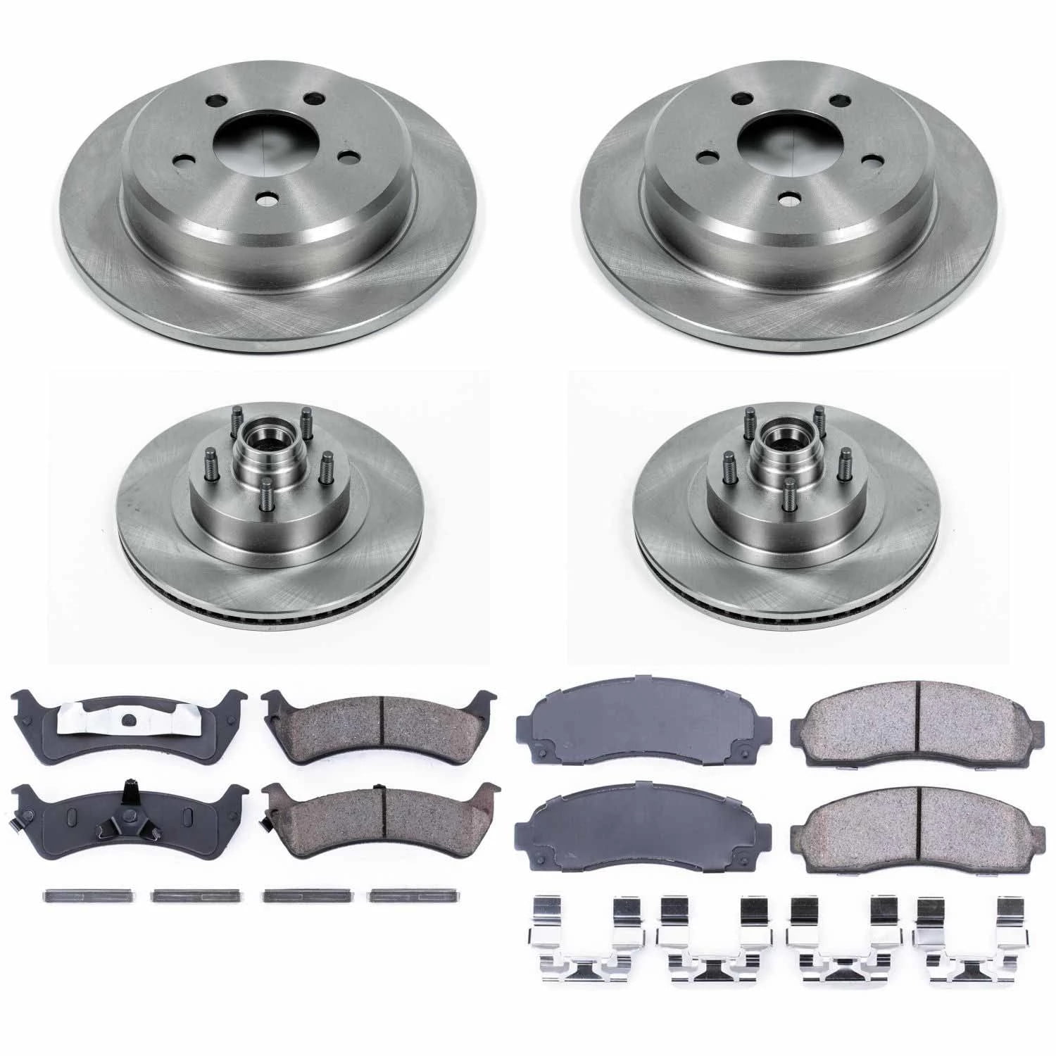 Power Stop Front and Rear Stock Replacement Brake Pad and Rotor Kit KOE4356