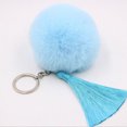 thumbnail image 3 of Pom Pom Keychain Bohemian Faux Fur Ball Keychain Pompom Tassel Charm Bag Pendant, 3 of 10