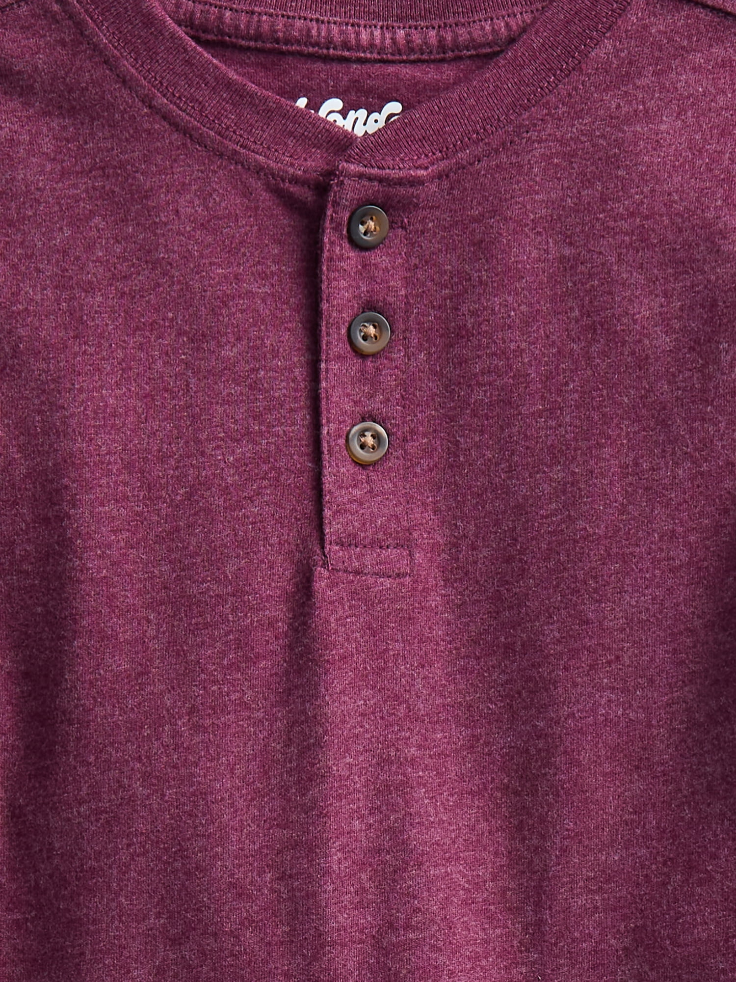 Wonder Nation Boys Henley Shirt with Long Sleeves, Sizes 4-18