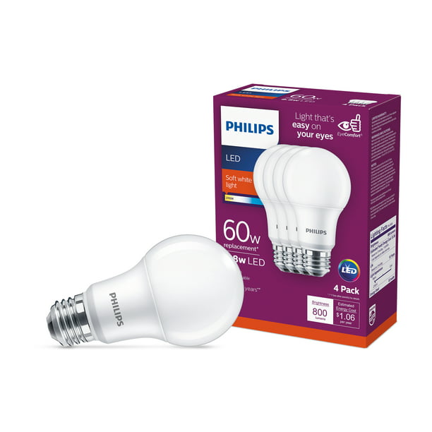 slogan lof Behoefte aan Philips LED 75-Watt A21 General Purpose Light Bulb, Frosted Daylight,  Non-Dimmable, E26 Medium Base (2-Pack) - Walmart.com