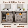 thumbnail image 6 of ChVans Farmhouse Bathroom Vanity with Sink & Faucet & Mirror, 36" Large Bathroom Vanity Cabinet Set with 3 Drawers and Sliding Barn Door, Freestanding Single Bath Storage Vanity Ceramic Sink,Grey, 6 of 8
