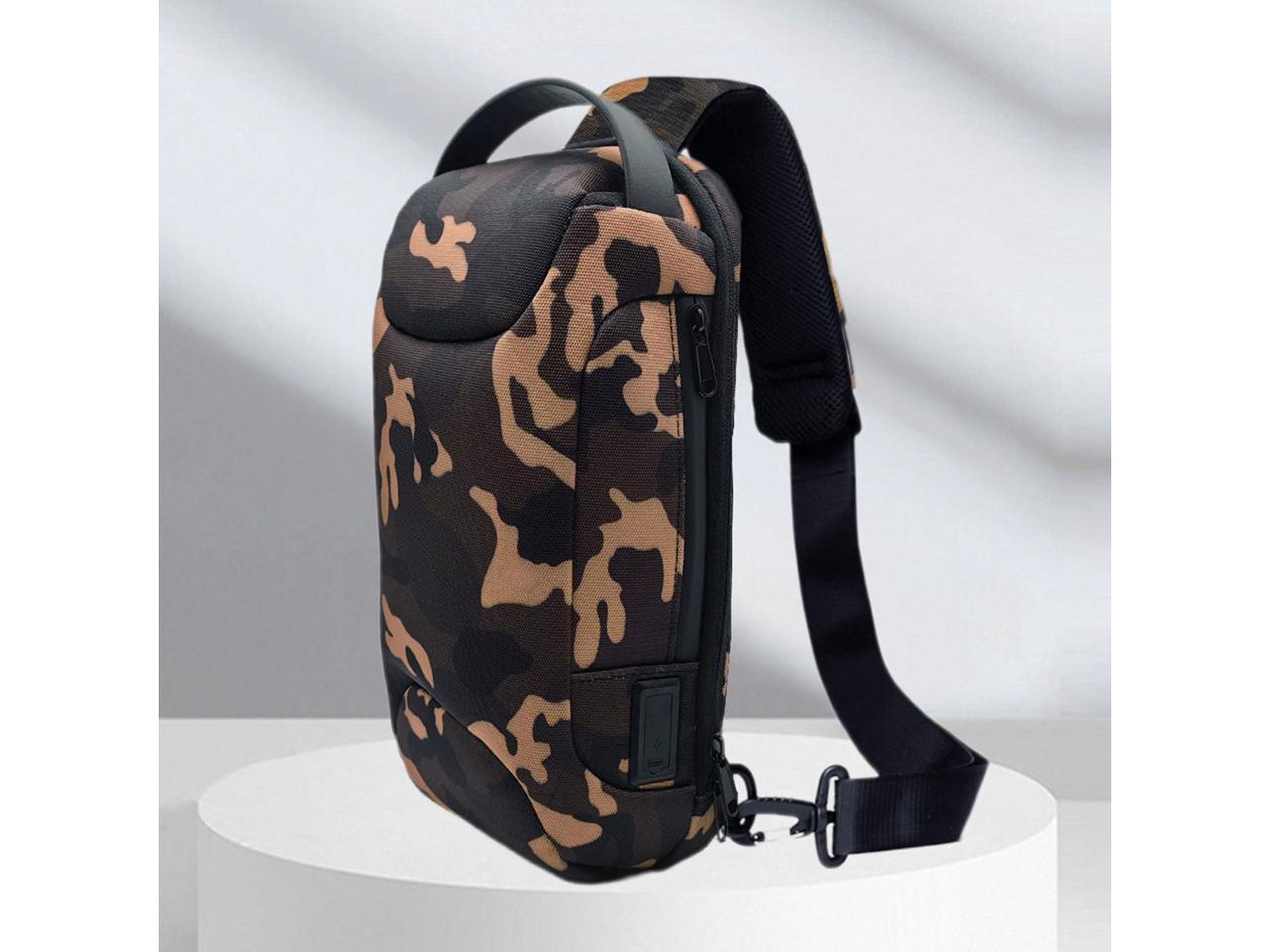 Sling Backpack USB Anti-Theft Waterproof Chest Daypack Casual Shoulder Bag for PlayStation Portal Remote Player/ Steam Deck LCD/OLED/Rog Ally/Rog ALLY X/Nintendo Switch