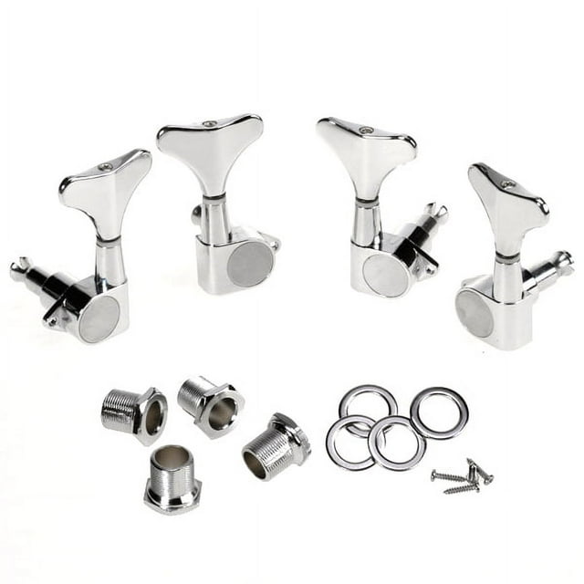 Milaget Chrome Bass Tuning Pegs Tuners Machine Heads 2L 2R For Acoustic /Electric Guitar