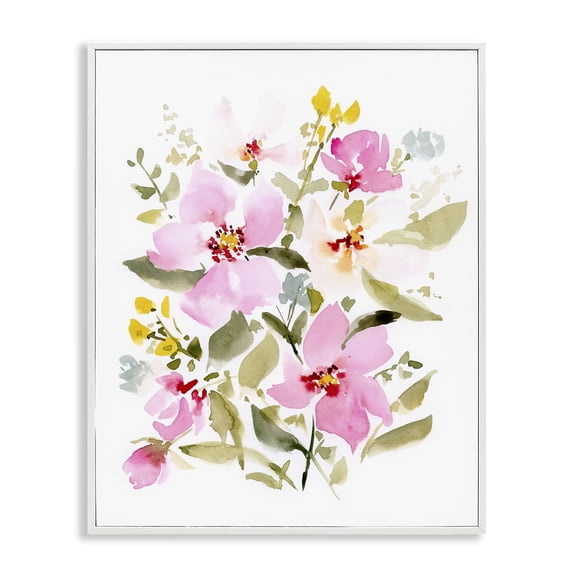 Stupell Industries Eclectic Pink Blossom Pattern White Framed Giclee Art, 11 x 14, by Victoria Barnes