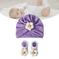 thumbnail image 2 of Baby Hat Sock Set Infant Hat & Sock Set Knitted Baby Hat & Socks Set Comfortable for Photoshoots & festival Gatherings, 2 of 8
