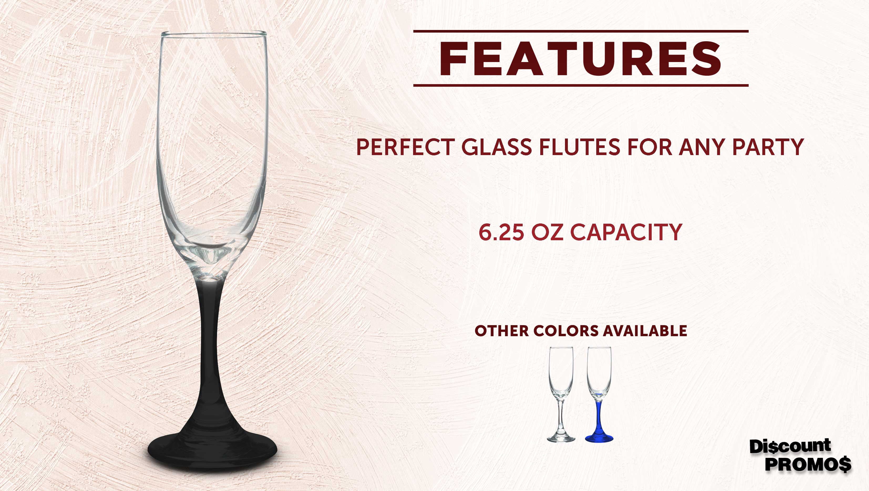 Champagne Flute 6.25 oz Set of 10, Bulk Pack - Great for Cocktails, Weddings, Party Favors - Black