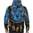 thumbnail image 7 of Kdxio Wolf Head And Dreamcatcher Print Mens Casual Hooded Collar Drawstring Hoodies Pullover Sweatshirts Casual Long Sleeve Shirts-Medium, 7 of 7
