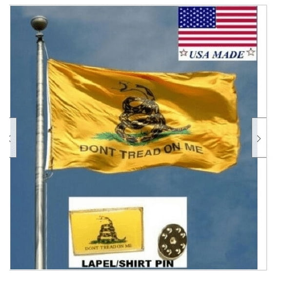 3x5*USA Made GADSDEN DONT TREAD ON ME Rebel In/Outdoor FLAG & PIN Snake Banner