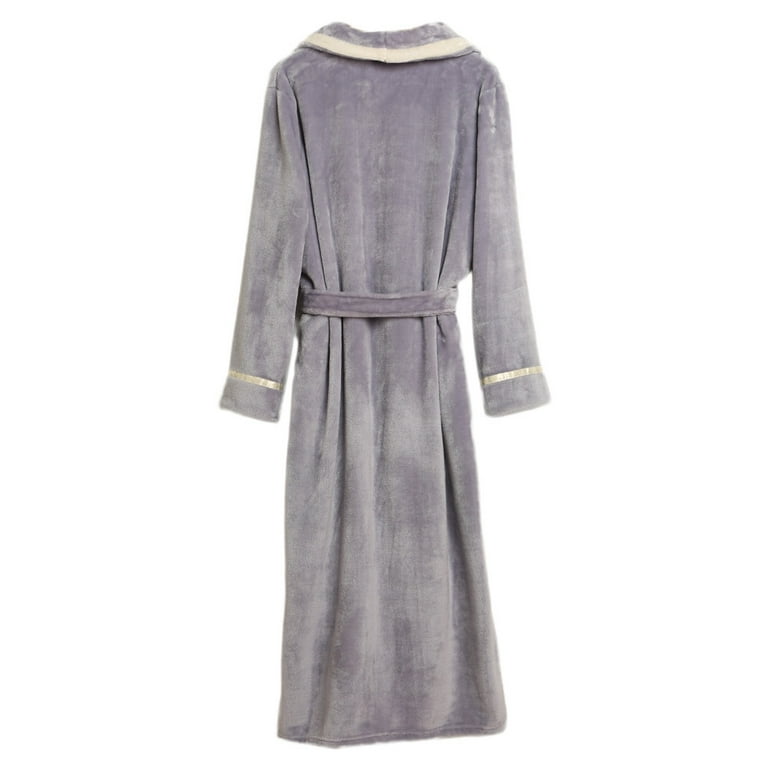 Utoimkio Women s Cotton Robe Plus Size Bathrobe Lightweight Spa Soft Sleepwear Full Length Loungewear House Robes with Pockets Walmart