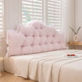 thumbnail image 3 of QISIWOLE Pink Dorm Twin Headboard Wedge Pillow, 39in Handmade Support Backrest Large Bolster Cushion with Two Large Side Pockets and Removable Cover, 3 of 6