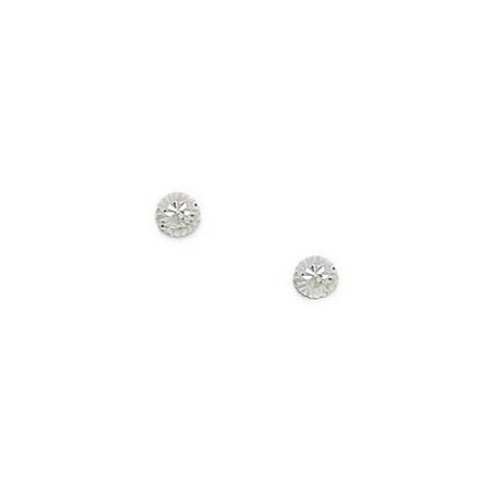 Jewelryweb Small Half Ball Diamond Cut Stud Earrings