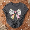 thumbnail image 4 of Camiseta de Cuello Redondo de Manga Corta de la Mujer, Top de Moda para Invierno Y Primavera Impresa de Navidad Casual 3/4, 4 of 7