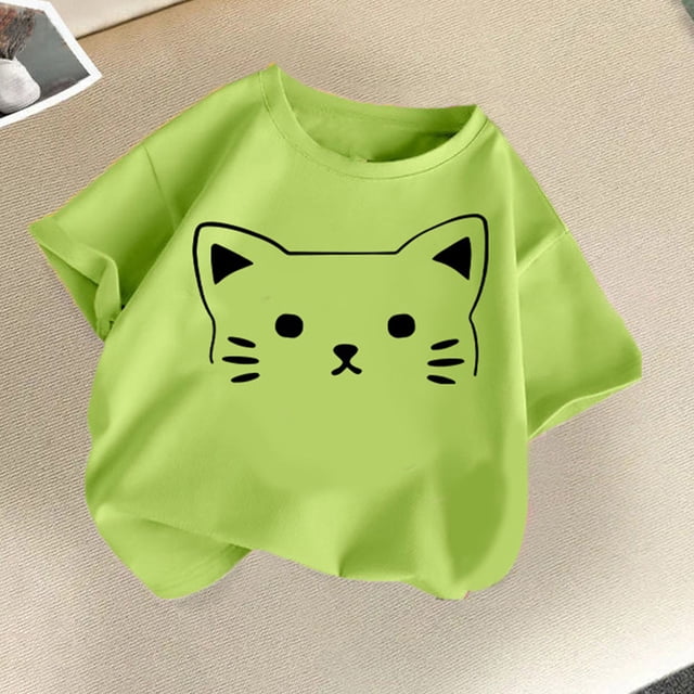 Rbaofujie T-Shirts Graphiques à Manches Courtes pour Filles et Tout-Petits