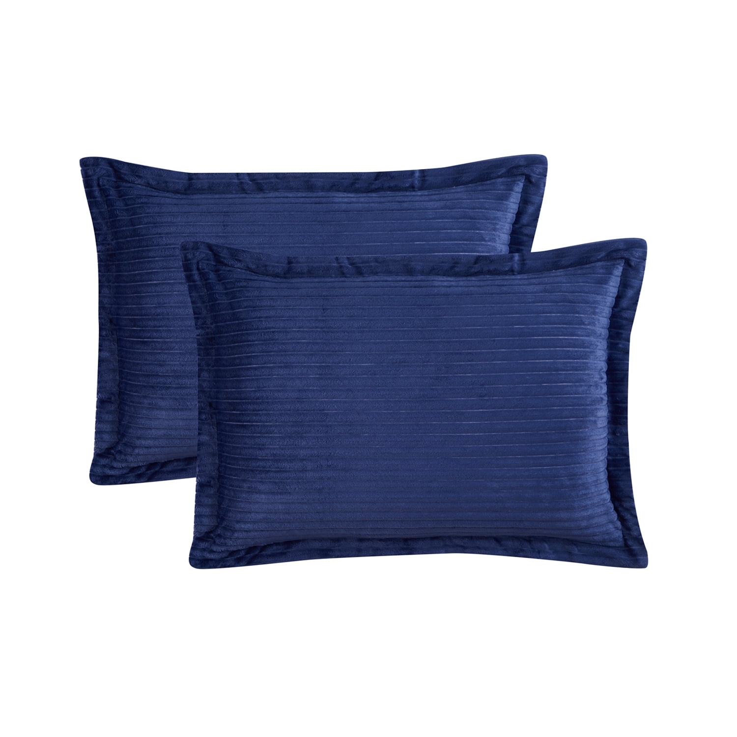 Clara Clark 3 Piece Reversible Duvet COVER Sheet & Sham Set, 100% Soft Microfiber Decorative Cut Plush Duvet COVER Queen, Navy