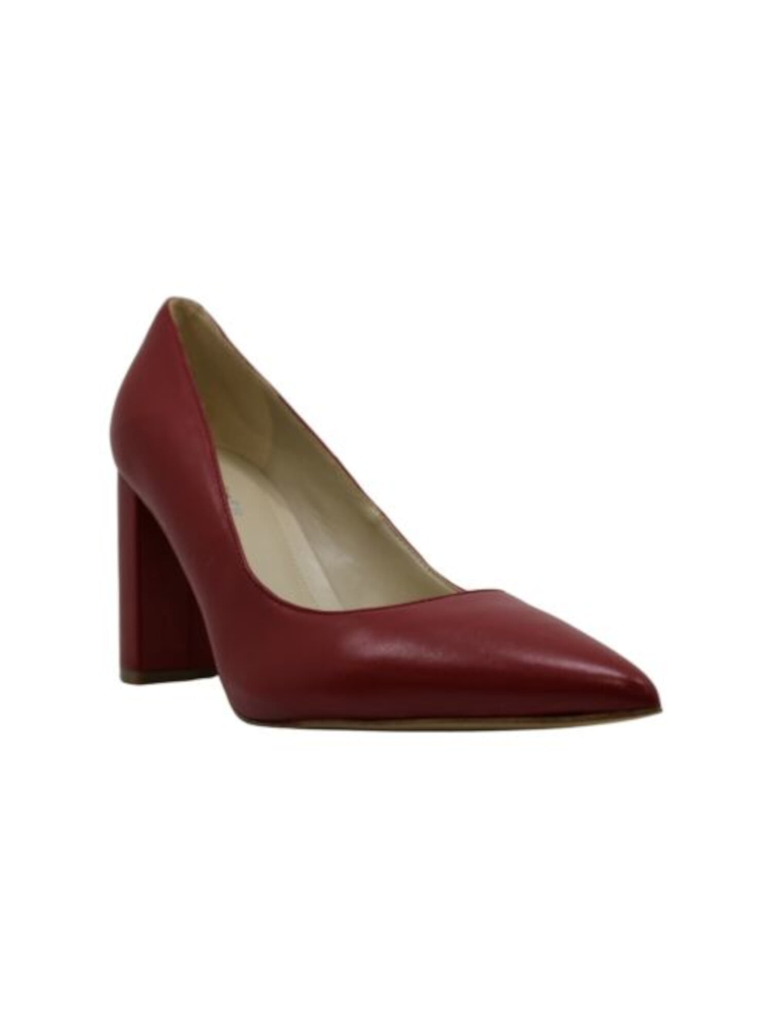 MARC FISHER Womens Red Cushioned Viviene Pointed Toe Block Heel Slip On