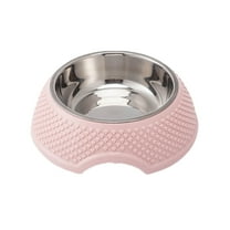 Elevated Whisker Friendly Pet Food Bowl Angled Design Stainless Steel and Feeder for Small Dogs and Cats Indoor Use