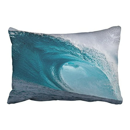 WinHome Decorative Home Decor Pillowcase Wave Surf Ocean Sea Beach Art Nature Printed Throw Pillow Sham Cushion Cover Size 20x30 inches Two (Best Stuffing For Throw Pillows)